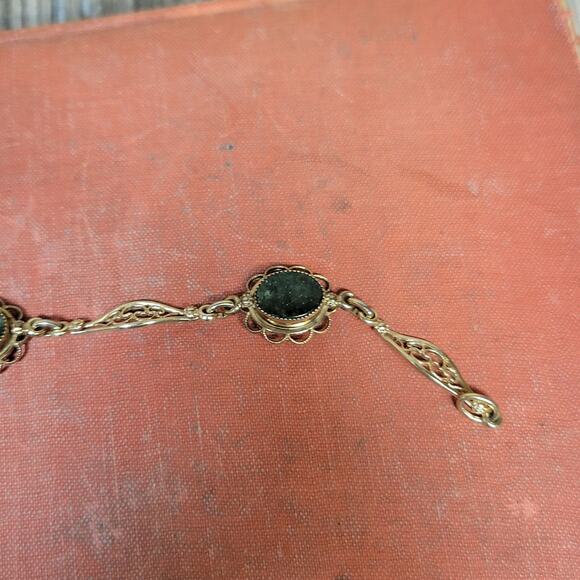 Vintage Amco Jade Cabochon Bracelet and Pendant - Picture 3 of 8